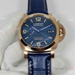 AAA Copy Panerai Luminor Marina PAM1114 Rose Gold Arabic Numerals Blue Dial Watch